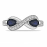 Silver ring with blue sapphire and zircons Ag 925 016796 SAF