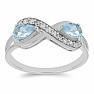 Silver ring with Blue Sky topaz and zircons Ag 925 016796 BT