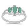 Silver ring with cut emeralds Ag 925 023319 EM