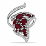 Silver ring with cut rubies and zircons Ag 925 025371 RB