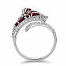 Silver ring with cut rubies and zircons Ag 925 025371 RB