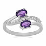 Silver ring with African amethyst and zircons Ag 925 026069 AFAM