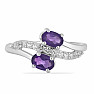 Silver ring with African amethyst and zircons Ag 925 026069 AFAM