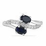 Silver ring with blue sapphire and zircons Ag 925 026069 SAF