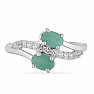 Silver ring with a cut emerald Ag 925 026069 EM