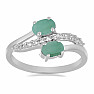 Silver ring with a cut emerald Ag 925 026069 EM