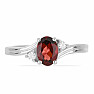 Silver ring with cut garnet and zircons Ag 925 026295 GT