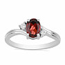 Silver ring with cut garnet and zircons Ag 925 026295 GT