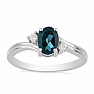 Silver ring with London topaz and zircons Ag 925 026295 LT