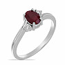 Silver ring with cut ruby and zircons Ag 925 026295 RB