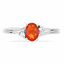 Silver ring with cut orange sapphire and zircons Ag 925 026295 OS