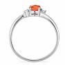 Silver ring with cut orange sapphire and zircons Ag 925 026295 OS