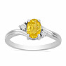 Silver ring with cut yellow sapphire and zircon Ag 925 026295 YS