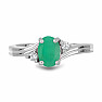 Silver ring with cut emerald and zircons Ag 925 026295 EM