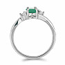 Silver ring with cut emerald and zircons Ag 925 026295 EM