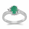 Silver ring with cut emerald and zircons Ag 925 026295 EM