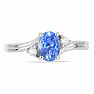 Silver ring with cut tanzanite and zircons Ag 925 026295 TZ