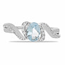 Silver ring with cut aquamarine and zircons Ag 925 030163 AQ