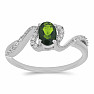 Silver ring with polished chrome diopside and zircons Ag 925 030163 DIO