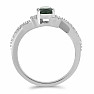 Silver ring with polished chrome diopside and zircons Ag 925 030163 DIO