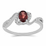 Silver ring with cut garnet and zircons Ag 925 030163 GT