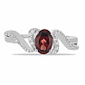 Silver ring with cut garnet and zircons Ag 925 030163 GT