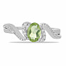 Silver ring with cut olivine and zircons Ag 925 030163 PD