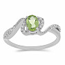 Silver ring with cut olivine and zircons Ag 925 030163 PD