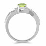 Silver ring with cut olivine and zircons Ag 925 030163 PD