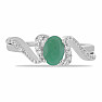 Silver ring with a cut emerald Ag 925 030163 EM