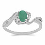 Silver ring with a cut emerald Ag 925 030163 EM