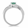 Silver ring with a cut emerald Ag 925 030163 EM