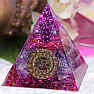 Orgonite pyramid with amethyst Symbol Om