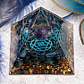 Orgonite pyramid with lapis lazuli and amethyst ball