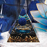 Orgonite pyramid with obsidian and lapis lazuli Pentagram