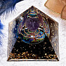 Orgonite pyramid with obsidian and amethyst