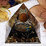 Orgonite pyramid with obsidian and tiger's eye