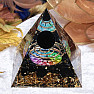 Orgonite pyramid with obsidian pieces and ball