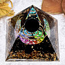 Orgonite pyramid with obsidian pieces and ball