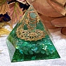 Orgonite aventurine pyramid with aventurine crystal