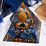 Orgonite pyramid with lapis lazuli and tiger eye ball