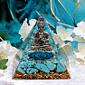 Orgonite pyramid Meditating Buddha with Tyrkenite