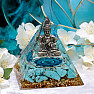 Orgonite pyramid Meditating Buddha with Tyrkenite