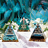 Orgonite pyramid Meditating Buddha with black agate