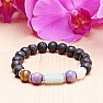 Attractive men's bracelet made of lava stone and semi-precious stones RB Design 198