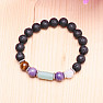 Attractive men's bracelet made of lava stone and semi-precious stones RB Design 198