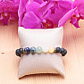 Black satin agate with semi-precious stones men's bracelet RB Design 199