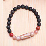 Lava stone with semi-precious stones men's bracelet RB Design 202