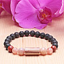 Lava stone with semi-precious stones men's bracelet RB Design 202