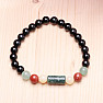 Men&#39;s bracelet in obsidian with semi-precious stones RB Design 203